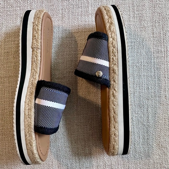 NAUTICA Tidegate Black White Stripe Espadrille Slides Slip On Sandals Womens 8.5 - Picture 5 of 15